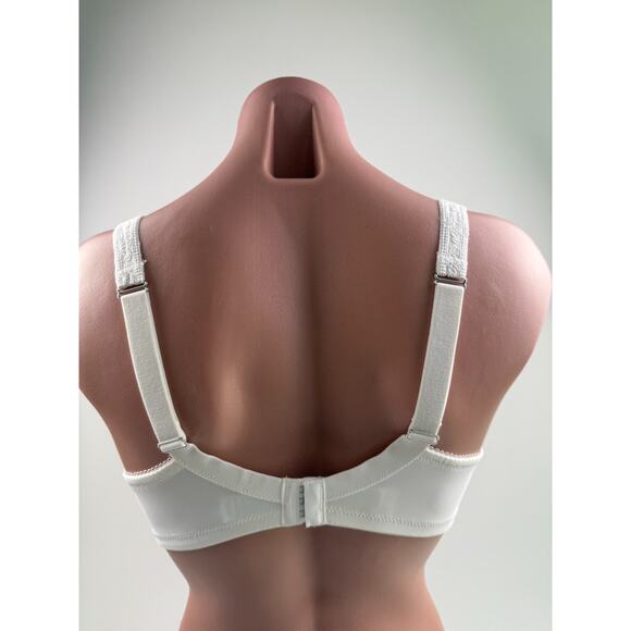 Cake Lingerie Balcony Style Flexible Wire Embroidery White Nursing Bra  Size 36D - Picture 3 of 16